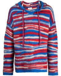 ERL - Striped Intarsia-Knit Hoodie - Lyst