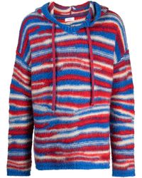 ERL - Striped Intarsia-Knit Hoodie - Lyst