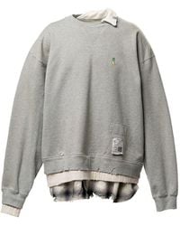 Maison Mihara Yasuhiro - Layered-Design Distressed Sweatshirt - Lyst