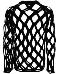 COMME DES GARÇON BLACK - Open-Knit Long-Sleeve Sweater - Lyst