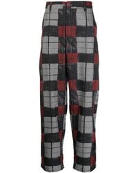 4SDESIGNS - Check-Print Cropped Trousers - Lyst