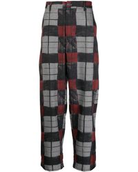 4SDESIGNS - Check-print Cropped Trousers - Lyst