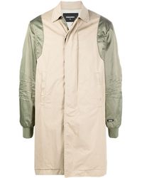 DSquared² - Contrast-Sleeve Single-Breasted Coat - Lyst