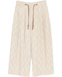 Ziggy Chen - Checkered Drawstring Trousers - Lyst