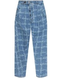 Vivienne Westwood - Relaxed Fit Cornflower Jeans With All-Over Logo Print - Lyst