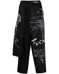 Yohji Yamamoto - Overlapping-Panel Straight-Leg Trousers - Lyst