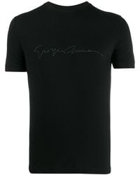 Giorgio Armani - Asv Stretch-Viscose T-Shirt With Signature Logo - Lyst