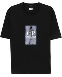 C.P. Company - 30/2 Mercerized Jersey Twisted Short-Sleeve Chest-Logo T-Shirt - Lyst