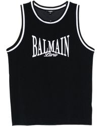 Balmain - Logo-Embroidered Tank Top - Lyst