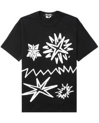 COMME DES GARÇON BLACK - Printed Short-Sleeve T-Shirt - Lyst