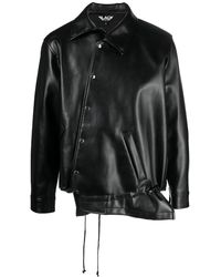 COMME DES GARÇON BLACK - Asymmetric-Hem Artificial Leather Jacket - Lyst