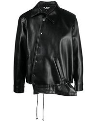 COMME DES GARÇON BLACK - Asymmetric-hem Artificial Leather Jacket - Lyst