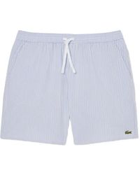 Lacoste - Striped Drawstring Swim Shorts - Lyst