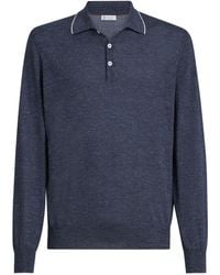 Brunello Cucinelli - Cashmere Silk Hemp Polo Shirt - Lyst