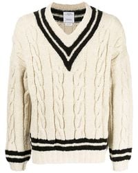 Visvim - Cable-Knit V-Neck Jumper - Lyst