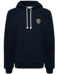 Lacoste - Logo-embroidered Cotton Hoodie - Lyst