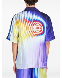 CASABLANCA - Shockwave Short-Sleeve Silk Shirt - Lyst