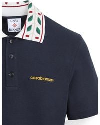 CASABLANCA - Laurel Pique Short Sleeve Polo Shirt - Lyst