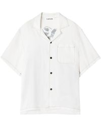 Lanvin - Short-Sleeved Shirt With Graphic Print And Contrast Stitching - Lyst