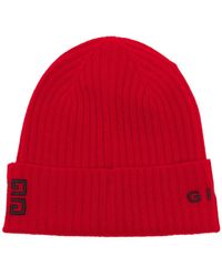 Givenchy - 4g-motif Logo-embroidered Wool-blend Beanie - Lyst