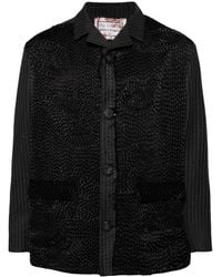 By Walid - Embroidered Pinstriped Shirt Jacket - Lyst