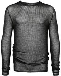 Rick Owens - Temple Knit Dennis Top Pearl Ribbed Lightweight Cashmere Knit - Lyst