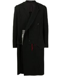 Yohji Yamamoto Deconstructed Layered Coat - Black