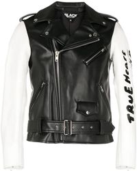 COMME DES GARÇON BLACK - Contrasting-Sleeves Biker Jacket - Lyst