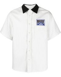 Rhude - Logo-embroidered Striped Shirt - Lyst