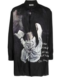 Yohji Yamamoto - Graphic-print Long-sleeve Shirt - Lyst