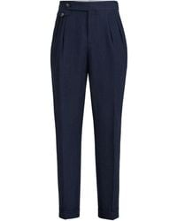 Brunello Cucinelli - Lightweight Délavé Linen Trousers With Reversed Double Pleats And Waist Tabs - Lyst