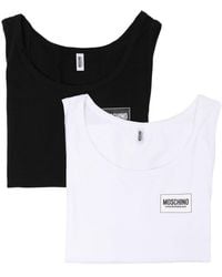 Moschino - Lot De Deux Débardeurs À Logo Imprimé - Lyst