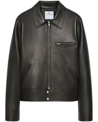 Courreges - Zip-Up Leather Jacket - Lyst