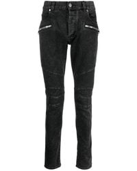 Balmain - Ribbed-Knee Slim-Fit Jeans - Lyst