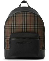 Burberry - Check-print Embossed-logo Backpack - Lyst