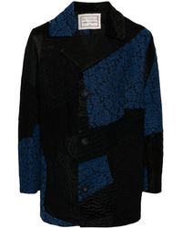 By Walid - Colour-block Single-breasted Coat - Lyst