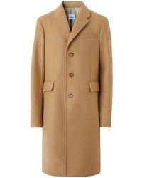 Burberry Label Appliqué Tailored Coat - Brown
