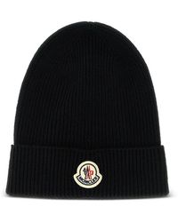 Moncler - Logo Wool Beanie - Lyst
