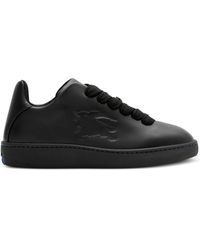 Burberry - Box Logo-Embossed Leather Sneakers - Lyst