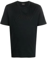 Brioni - Logo-Appliqué Cotton T-Shirt - Lyst