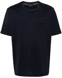 Brioni - Embroidered-Logo Cotton T-Shirt - Lyst