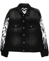 Warren Lotas - Graphic-Print Denim Jacket - Lyst