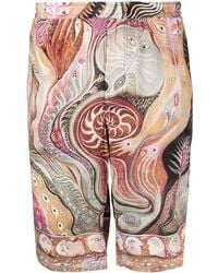 Endless Joy - Dark Star Graphic-print Silk Shorts - Lyst