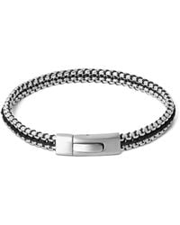 Tateossian - Tris Button Woven-Detail Box-Chain Bracelet - Lyst