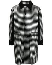 Undercover - Check-Print Single-Breasted Coat - Lyst