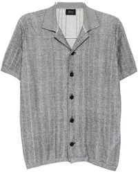 Brioni - Ribbed-Knit Contrast-Trim Polo Shirt - Lyst