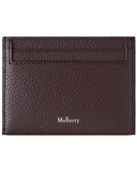 Mulberry - Logo-Print Grained-Leather Card Holder - Lyst