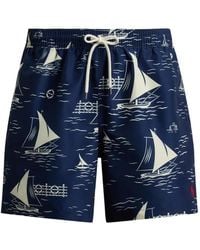 Polo Ralph Lauren - Sailboat-Print Swim Trunks - Lyst