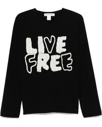 Comme des Garçons - Live Free-Embroidered Sweater - Lyst