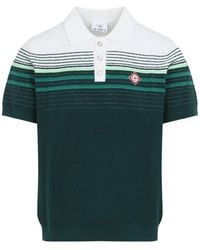 CASABLANCA - Boucle Stripe Short Sleeve Polo Shirt - Lyst